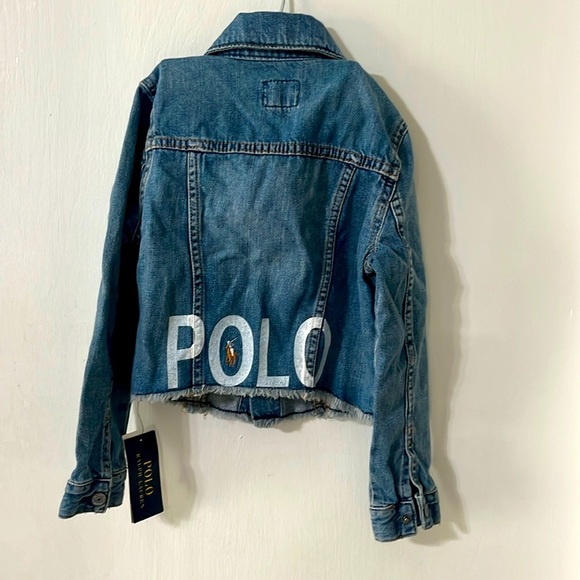 Polo Ralph Lauren Jean Jacket Girls 6Blue Denim Spell Out Logo - Picture 1 of 10